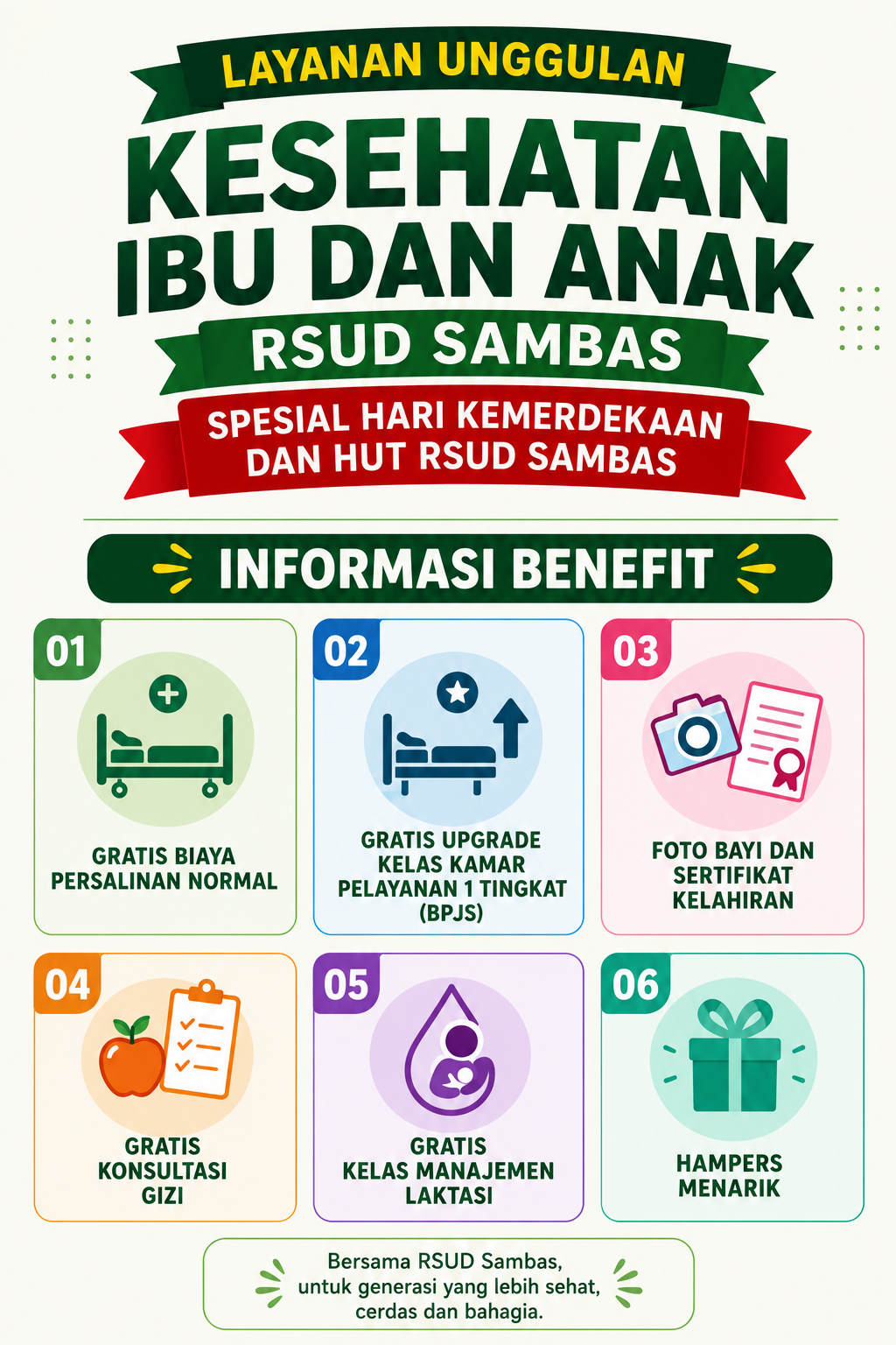 Layanan Unggulan Kesehatan Ibu dan Anak Spesial HUT RI ke-81 dan HUT RSUD Sambas ke-30